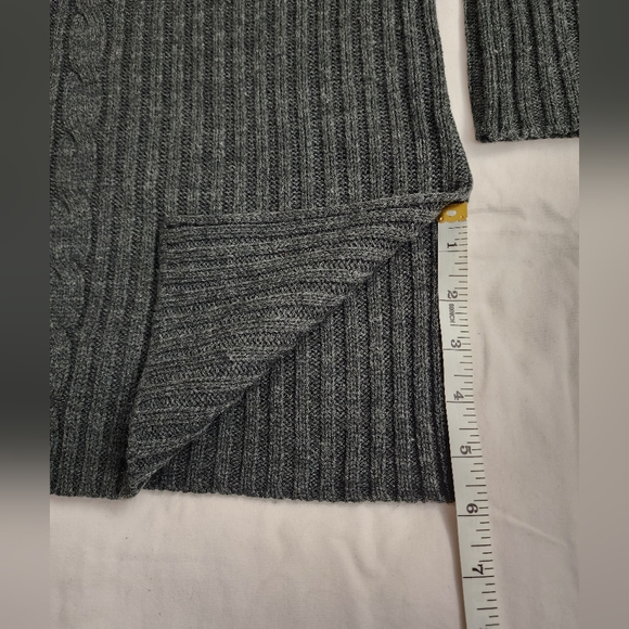 Karen Scott Sport V Neck Cabled Ribbed Sweater Women XL Gray - Picture 7 of 11